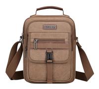 WITZMAN Umhängetasche Herren Canvas Schultertasche Herren Tasche Umhängen Vintage Fit 11 iPad Messenger Bag Herrenhandtasche für Reisen (A8014 Braun)