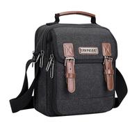 WITZMAN Umhängetasche Herren Schultertasche Crossbody Bag Herren Tasche Umhängen Canvas 8L Kleine Herrenhandtasche für Reise (A8015 Schwarz)