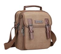 WITZMAN Umhängetasche Herren Schultertasche Crossbody Bag Herren Tasche Umhängen Canvas 8L Kleine Herrenhandtasche für Reise (A8015 Braun)