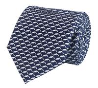 WITZROYS Elegante Krawatte für Herren aus 100 % Seide, mit Delfin-Druck, marineblaue Krawatten + Geschenkbox verpackt, ideal für Hochzeiten, Partys, Verabredungen, Geschenke, Blau, Regular Length -