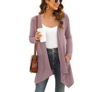 Wiwclo Veryoung Mauve Cardigan for Women Lightweight Open Front Long Sleeve Cardigan Sweaters Dressy Casual Soft Drape Duster with Pockets 2026,L