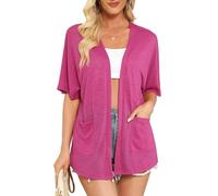 Wiwclo Veryoung Womens 2026 Summer Lightweight Cardigan Short Sleeve Open Front Casual Loose Cover Ups with Pockets