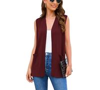 Wiwclo Veryoung Womens Plus Size Open Front Sweater Vests Trendy Sleeveless Cardigan Casual Knit Duster 2026 Fashion Office Work Coat Cute Vest Wine Red 3XL