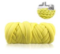 WIYETY DIY Sperrige Armstricken Wolle: 500g Roving Garn zum Handstricken Häkeln,Hand Chunky Strickdecke Decke Garn,Strickgarn Grob Gestrickte Kuscheldecke für Decken Körbe Haustiernester, Gelb