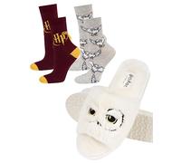 Wizarding World Harry Potter Hausschuhe Damen Friends Geschenke Für Frauen 39/40 Hedwig Hausschuhe + Socken 2 Paar 35-40