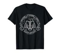 Wizarding World Hufflepuff Badge T-Shirt für Erwachsene - Schwarz, S - Klassische Passform, Kurzarm, Unisex