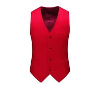 WJLYDM Blaue Männer ärmellose Anzugweste Slim Fit V-Ausschnitt Kleid Weste Büro Casual Vsests(Red,XL 60kg-65kg)
