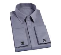 Wjnvfioo Herren-Manschettenknöpfe, Hemd, versteckter Knopf, langärmelig, lässig, schmale Passform, 200-91 kg, XL