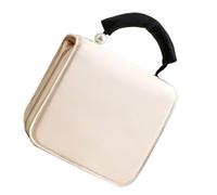 Wjsdsg Kosmetiktasche, mit Perlengriff, Reise-Kulturbeutel, große Kapazität, tragbare Make-up-Tasche, Kosmetik-Organizer, Etui mit Haken zum Aufhängen, beige, As shown