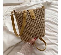 WJUHYGTF Stroh Strandtasche, PU Strohtasche Strohsack Kleine Damen-Schultertasche Aus Stroh, Handgewebte Umhängetaschen Mit Riemen Korbtaschen Geflochten Handtasche,B