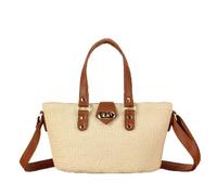 WJUHYGTF Stroh Strandtasche, Strohsack Strohtaschen Für Damen, Kleine Tragetasche, Umhängetasche, Stilvoll Korbtaschen Geflochten Stroh Handtasche,B