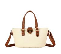 WJUHYGTF Stroh Strandtasche, Strohsack Strohtaschen Für Damen, Kleine Tragetasche, Umhängetasche, Stilvoll Korbtaschen Geflochten Stroh Handtasche,C