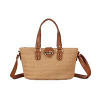 WJUHYGTF Stroh Strandtasche, Strohsack Strohtaschen Für Damen, Kleine Tragetasche, Umhängetasche, Stilvoll Korbtaschen Geflochten Stroh Handtasche,D