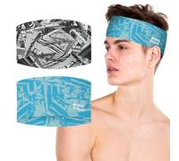 WK IEASON 2 Stück Sport Stirnband für Männer und Frauen, elastisches, breites Stirnband für Laufen, Radfahren, Yoga, dominieren Sie Ihren Wettbewerb - Performance Stretch & Feuchtigkeitstransport