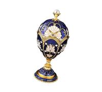 WKabnkn Eleganter Schmuckkästchen Organizer Aus Emailliertem Metall Mit Kristallakzent Und Strasssteinen Schmuckschatulle Heimdekorationszubehör Eleganter Emaille Schmuckhalter