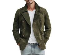 WKZSXXMJ Herren Vintage Slim Fit Blazer Zweireihige Jacken mit Fallendem Kragen Lässiger Sport-Trenchcoat(M)