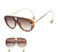 WLHFDC Sonnenbrille Damen,UV400-Schutz Sunglasses Woman,Trendy Modische große Sonnenbrille Damen für Reisen & Outdoor Aktivitäten Partyzubehör(Bohnenblütentee)