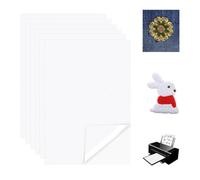 WLICCHS 6 STK Stickvlies Wasserlöslich Selbstklebend, A4 29.7x21cm Stickvlies Selbstklebend Wasserlöslicher Stabilisator Ausschneidbar, Ausdruckbar für DIY Zeichenmuster