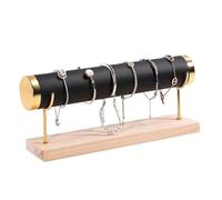 WLIHDB ArmbandstäNder 2 stücke 1/2/3-Schicht Schmuck Rack Holz Armband Halter for Frauen Männer Display Stand FüR ArmbäNder, Halsketten, Uhren Und Ringe(Black)