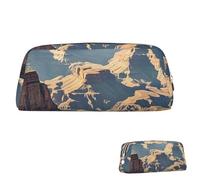 WLKSNBVD Leder-Federmäppchen, großes Fassungsvermögen, ästhetisches Stiftetui, Organizer mit Reißverschluss, tragbar, Big Grand Canyon, Arizona, Stifttasche für Damen und Herren, Make-up-Pinseltasche