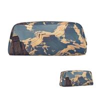 WLKSNBVD Leder-Federmäppchen, großes Fassungsvermögen, ästhetisches Stiftetui, Organizer mit Reißverschluss, tragbar, Big Grand Canyon, Arizona, Stifttasche für Damen und Herren, Make-up-Pinseltasche