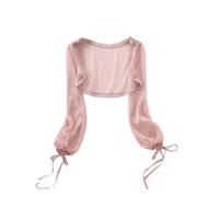 WLLDDDIU Bolero Damen,Bolero Für Damen, Chiffon, Spitze, Kurze Oberteile, Elegante Quaste, Lange Ärmel, Strickjacke, Vorne Offen, Durchsichtig, Schulterjacke, Umhang, Abendparty, Überzug Für Kle