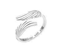 WLLDDDIU Ein Liebevolles Geschenk für Mama: Verstellbarer Daumenring Aus 925Er Sterlingsilber mit Engelsflügeln - Ein Eleganter Erinnerungsring für Damen Zum Geburtstag, Jahrestag Oder Zu Weihna