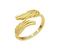 WLLDDDIU Ein Liebevolles Geschenk für Mama: Verstellbarer Daumenring Aus 925Er Sterlingsilber mit Engelsflügeln - Ein Eleganter Erinnerungsring für Damen Zum Geburtstag, Jahrestag Oder Zu Weihna