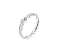 WLLDDDIU Ein Liebevolles Geschenk für Mama: Verstellbarer Knotenring Aus 925Er Sterlingsilber mit Zirkonia - Ein Eleganter Verlobungsring für Damen, Perfekt für Geburtstag, Jahrestag Oder Thanks