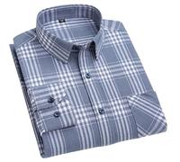 WLLDDDIU Herren Kariertes Flanellhemd mit Langen Ärmeln und Button Down, Lässiges Overshirt, Herbstliches Weiches, Gebürstetes Baumwollhemd, Stylische Karierte Herrenoberteile für Den Täglichen