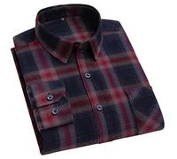 WLLDDDIU Herren Kariertes Flanellhemd mit Langen Ärmeln und Legerem Overshirt, Herbstliches Weiches, Gebürstetes Baumwollhemd, Stylische Karierte Herrenoberteile für Das Tägliche Bürowochenende