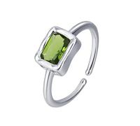 WLLDDDIU Herren Ringe 925 Silber,Ring Aus 925Er Sterlingsilber, Einfacher Retro-Quadrat, Grüner Turmalin, Einzigartig, Verwendbar, Ringe, Schmuck, Geschenke Für Jungen, Mädchen, Männer, Frauen