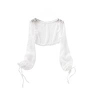 WLLDDDIU Kleider Damen Festlich,Bolero Für Damen, Chiffon, Spitze, Kurze Oberteile, Elegante Quaste, Lange Ärmel, Strickjacke, Vorne Offen, Durchsichtig, Schulterjacke, Umhang, Abendparty, Überzu