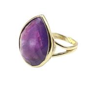 WLLDDDIU Natürlicher Amethyst-Schuppen-Achat-Ring Kristall-Unregelmäßiger Ring Verstellbarer Damen-Ring Mit Offenem Stein Reiki-Balance Knöchel-Finger-Ringe Ewigkeitsring Für Frauen, Mädchen,
