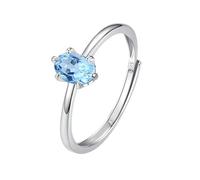 WLLDDDIU Natürlicher Edelstein Topas/Amethyst/Citrin/Peridot/Rubin Solitär-Verlobungsring Für Frauen, Geburtsstein, Jahrestag, 925Er Sterlingsilber, Versprechensband Für Sie, Topas