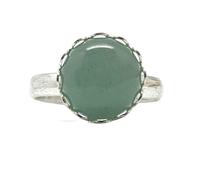 WLLDDDIU Natürlicher Grüner Aventurin-Ring Runder Kristallring Verstellbarer Offener Stein Der Frauen Ringe Reiki-Balance Knöchel-Finger-Ringe Ewigkeitsring Für Frauen, Mädchen, Männer