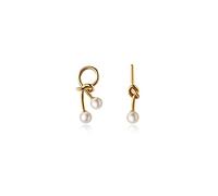 WLLDDDIU Ohrhänger Silber 925,S925 Silber Ohrringe Ohrstecker Asymmetrische Knoten Ohrstecker Synthetische Perlen Stilvolle Knorpel Kleine Ohrstecker Frauen Mädchen Paare