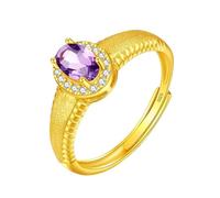 WLLDDDIU Oval Geschliffener Natürlicher Geburtsstein-Edelsteinring Für Damen, Silberner Solitär-Halo-Verlobungsring, Vintage-Ehering, Gebürsteter Ehering, Verstellbarer Ewigkeits-Versprechensrin