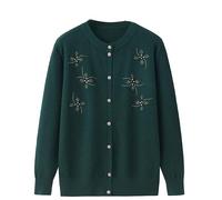 WLLDDDIU Pullover Damen,Strickjacke für Ältere Damen mittleren Alters und Senioren. Bequeme, Dünne Langarmoberteile. Klassischer (DE/NL/SE/PL, Alphanumerisch, XL, Regular, Regular, Dark Green)