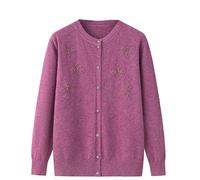 WLLDDDIU Pullover Damen,Strickjacke für Ältere Damen mittleren Alters und Senioren. Bequeme, Dünne Langarmoberteile. Klassischer (DE/NL/SE/PL, Alphanumerisch, XL, Regular, Regular, Rosa)