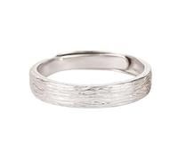 WLLDDDIU Ring Aus 925Er Sterlingsilber,925 Sterling Silber Schnitzlinien Ringe Schlichter Klobiger Herrenring Offener Größenverstellbarer Ring Herrenring Breiter Silberring Stapelring Statement Et