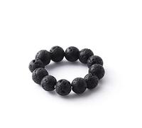 WLLDDDIU Ring Damen, Natürlicher Runder Ring Aus Vulkanstein Boho Perlen Elastischer Seilring Verstellbarer Offener Ring Für Frauen 7 Chakra-Reiki-Edelsteinringe Ewigkeitsring Für Frauen, Mädche