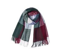 WLLDDDIU Schal Damen,Weiche Warme Tartan-Karo-Schals Quasten Weinrot Grün Karierter Schal Herbst Und Winter Schal Stoles Wraps Für Männer Frauen Mädchen