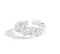 WLLDDDIU Silberringe Damen 925,S925 Sterling Silber Schneeflocke Ring Verstellbare Ringe Minimalistischer Offener Ring Silber Daumenring Ewigkeitsring Hochzeitsanhänger Schmuck Geschenke Für Männ