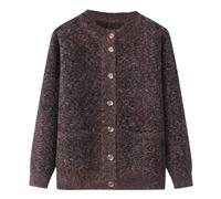 WLLDDDIU Strickjacke für ältere Damen,klassisch,leicht,Strickjacke,mittleres Alter und ältere Menschen,Strickjacke,alte Dame,lässiges Oberteil,Oma Kleidung,Mantel,Frühling,Herbst,Mutterkleidung