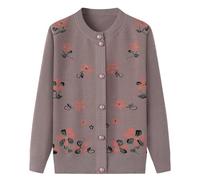 WLLDDDIU Strickjacke für ältere Damen,klassisch,leicht,Strickjacke,mittleres Alter und ältere Menschen,Strickjacke,alte Dame,lässiges Oberteil,Oma Kleidung,Mantel,Frühling,Herbst,Mutterkleidung