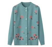 WLLDDDIU Strickjacke für ältere Damen,klassisch,leicht,Strickjacke,mittleres Alter und ältere Menschen,Strickjacke,alte Dame,lässiges Oberteil,Oma Kleidung,Mantel,Frühling,Herbst,Mutterkleidung