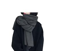 WLLDDDIU Strickschal Damen Damen-Thermoschal, Kaschmirimitat, Mode-Schal, Einfarbig, Strick, Dunkelgrau, Breite, Schal, Damen, Dick, Trend, Weihnachten, Schals Für Damen, Warmer Schal