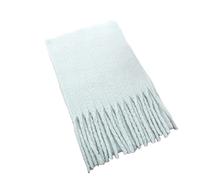 WLLDDDIU Strickschal Damen,Winterschals Blush Blue Weicher Warmer Schal Dicke Decke Dicke Zöpfe Quaste Kaschmir-Feeling-Schal Lang Großer Winterschal Trendige Stola-Schals Für Frauen Mädchen