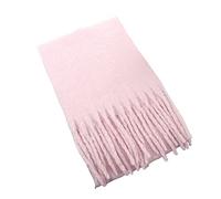 WLLDDDIU Strickschal Damen,Winterschals Rosa Weicher Warmer Schal Dicke Decke Dicke Zöpfe Quaste Kaschmir-Feeling-Schal Langer Großer Winterschal Trendige Stola-Schals Für Frauen Mädchen